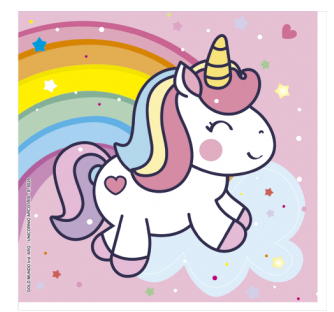 SERVILLETA UNICORNIO A IRIS X20
