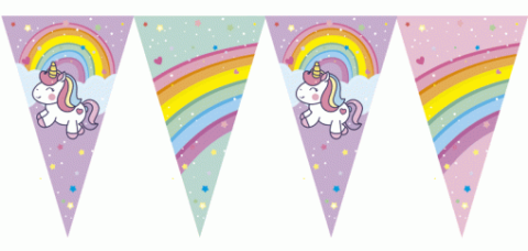BANDERIN TRIANG.UNICORNIO A IRIS X1