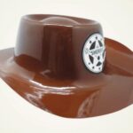 SOMBRERO SHERIFF MARRON C/PIOLA X1