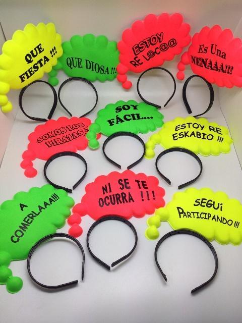 VINCHA FRASE FLUO X6