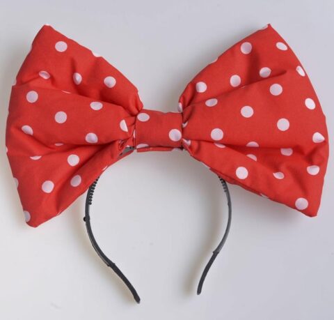 VINCHA C/MOÑO TELA LUNARES X 1