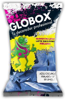 GLOBO PERL. GLOBOX 12" AZUL OSCURO X50