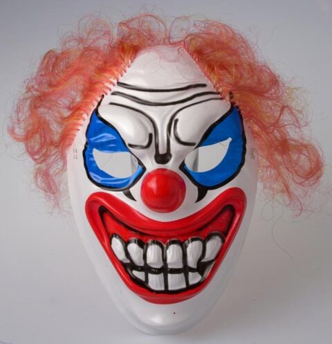 CARETA PAYASO TERROR C/PELO X1