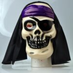 CARETA CALAVERA PIRATA C/TELA X1