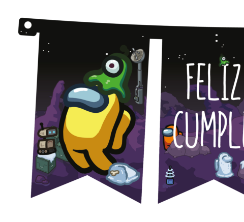 BANDERIN RECTANGULAR F/C AMONG US X1