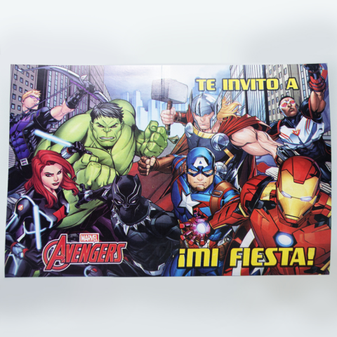 INVITACION TROQUELADA AVENGERS X10