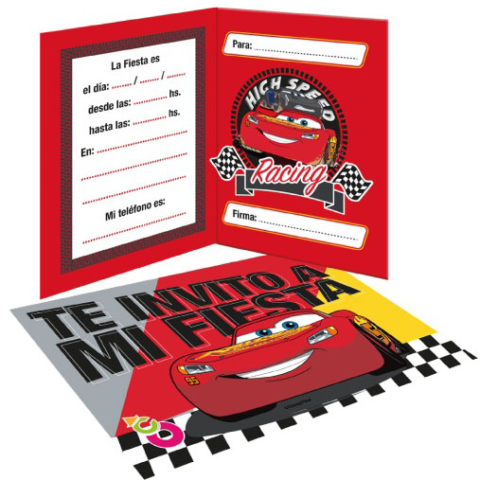 INVITACIONES CARS X10
