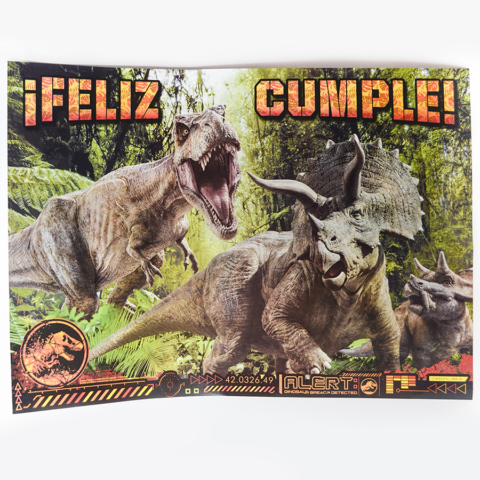 POSTER FELIZ CUMPLE JURASSIC X1