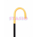 BASTON CURVO NEGRO C/MANGO ORO X1