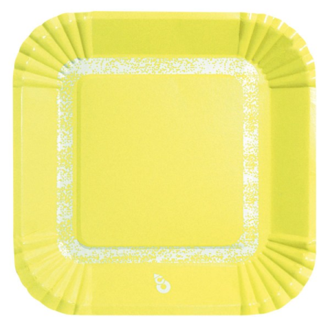 PLATO CUADRADO AMARILLO PASTEL X8