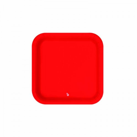 PLATO CUAD CHICO ROJO X8