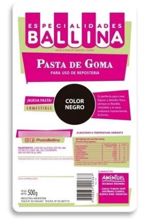 PASTA DE GOMA NEGRA X500GRS