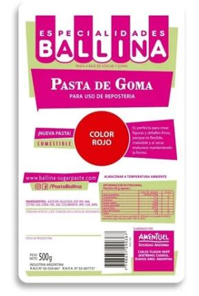 PASTA DE GOMA ROJA X500GRS