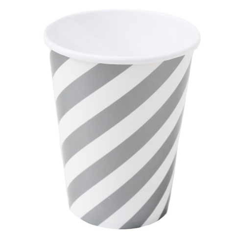 VASO POLIPAPEL PLATA X8
