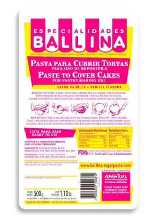 PASTA P/CUBRIR TORTAS X 500GRS VAINILLA