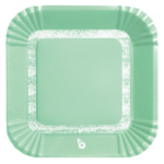 PLATO CUADRADO VERDE PASTEL X8