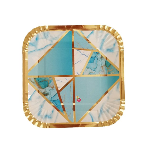 PLATO STAMPING MARMOLADO CELESTE X8