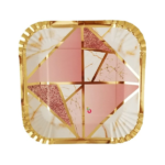 PLATO STAMPING MARMOLADO ROSA X8