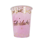 VASO POLIP FELICIDADES ROSA X8