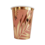 VASO POLIP HOJAS ROSA GOLD X8