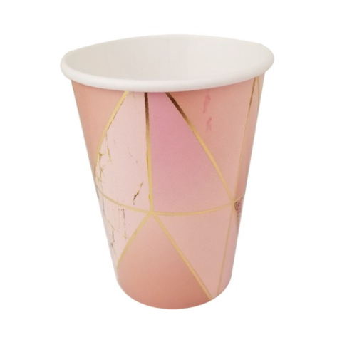 VASO POLIP MARMOLADO ROSA X8