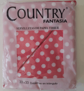 SERVILLETA TRIANG ROJO LUNA BCOS X20