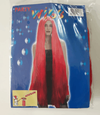 PELUCA LACIA LARGA XL ROJA (SIRENA) X1