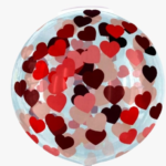 GLOBO CRISTAL 45CM DECO C/CORAZ METAL X1