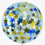 GLOBO CRISTAL 45CM DECO C/ESTRE METAL X1