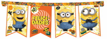 BANDERIN RECTANGULAR F/CUMPLE MINIONS X1
