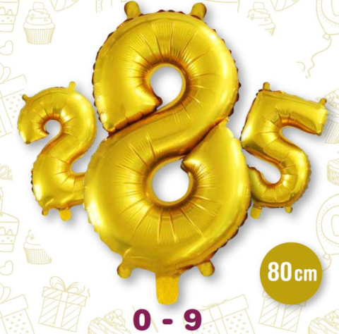 GLOBO METAL Nº0 DORADO 80CM X1