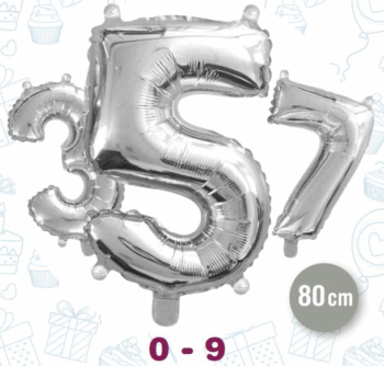 GLOBO METAL Nº7 PLATA 80CM X1