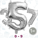 GLOBO METAL NRO 1 PLATEADO 1MTS X1