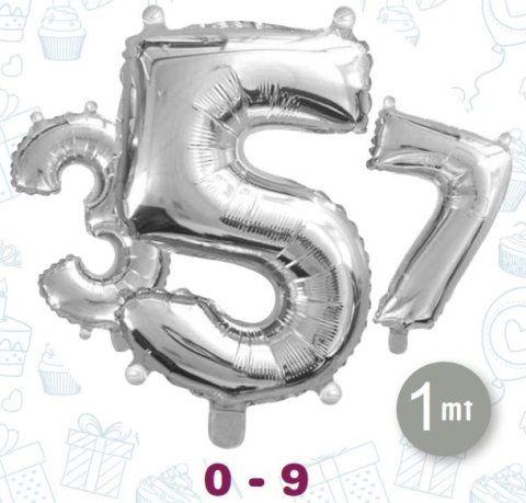 GLOBO METAL NRO 3 PLATEADO 1MTS X1