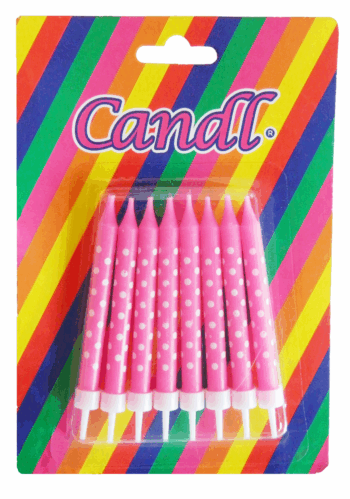 VELA ROSA LUN BCO X8