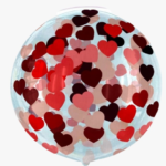 GLOBO CRISTAL 45CM DECO C/CIRC Y CORAZ METAL X1