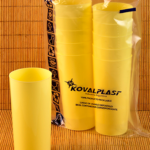 VASO TRAGO LARGO PP AMARILLO PASTEL X10