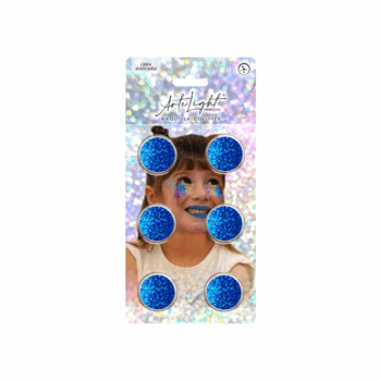 MAQUILLAJE GLITTERS X6 AZUL