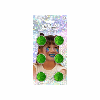 MAQUILLAJE GLITTERS X6 VERDE