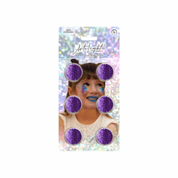 MAQUILLAJE GLITTERS X6 VIOLETA