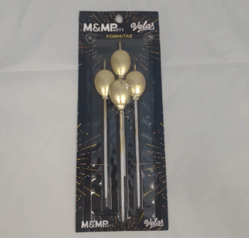 VELA FORMITA GLOBO ORO 16CM X4