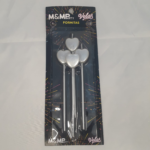 VELA FORMA CORAZON PLATA 16CM X4