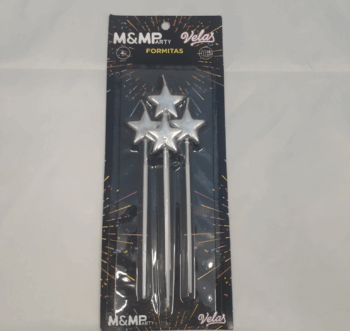 VELA FORMITA ESTRELLA PLATA 16CM X4