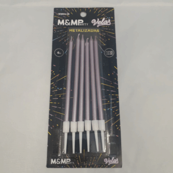 VELA METALIZADAS 13CM ROSA GOLD X6