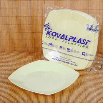PLATO POSTRE 17CM PP CUAD. AMA PASTEL X10