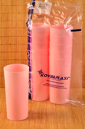 VASO TRAGO LARGO PP ROSA PASTEL X10