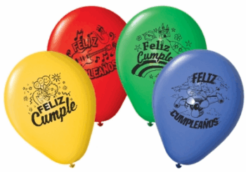 GLOBO 9" FELIZ CUMPLE PRT X50