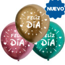 GLOBO 12" CHROME FELIZ DIA X6