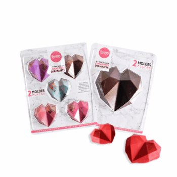 SET PLACA CORAZONES DIAMANTES X2