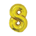 GLOBO METALIZADO 86CM DORADO NRO 8 X1